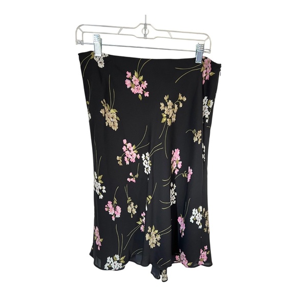 Floral, 100% Silk Midi Skirt 8P Loft - Picture 1 of 4